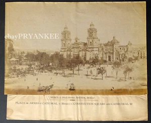 1880's Original ABEL BRIQUET Albumen Photo CONSTITUTION SQUARE & CATHEDRAL #60 - Picture 1 of 2