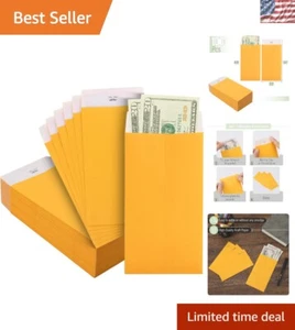 Vielseitige 100er-Packung gelbe Geldumschläge - 6,5" x 3,5" für Bargeld & mehr - Bild 1 von 10