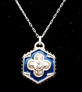 NWT Brighton Fashionista Shine On Silver, Red & Blue Enamel Crystal Necklace $70 - Picture 1 of 4