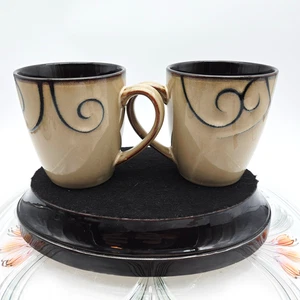 Set 6 tazzine da caffè PFALTZGRAFF Black Scroll gres marrone e beige - 12 oz - Foto 1 di 8