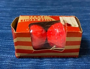 Vintage 60er Jahre Adler Moosgummi Rückholbälle Schachtel mit 2 Spielzeug 36B - Bild 1 von 2