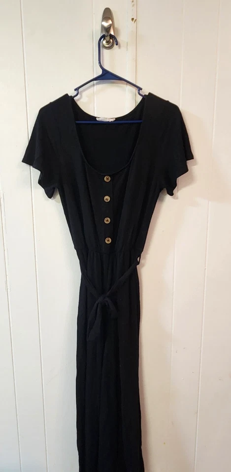 Mameluco tejido manga corta negro exuberante para mujer talla M cuello redondo Foto 1 de 4