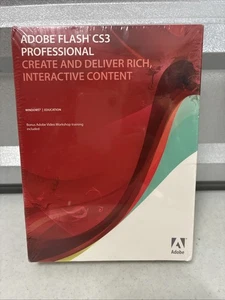 Adobe Flash CS3 Professional DVD Windows Education Version + Video Workshop - Picture 1 of 5