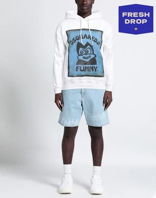 RRP€390 DSQUARED2 Hoodie Size L Print Logo Printed Long Sleeve Made in Italy - Image 1 of 4