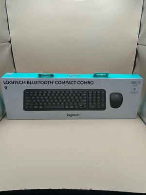 Logitech BLUETOOTH Black Compact Combo Wireless Keyboard & Mouse 920-013507 NEW - Image 1 of 4