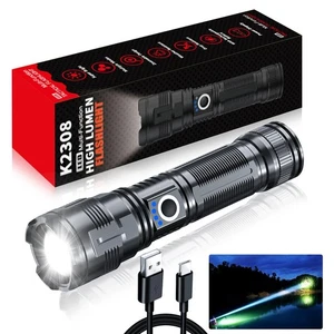 Flashlights High Lumens Rechargeable USB C Flash Light, Super Bright LED Flas... - Picture 1 of 7