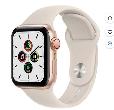 Apple Watch SE (2022) 40 мм золотой алюминиевый корпус со спортивным ремешком, S/M (GPS... - Изображение 1 из 4