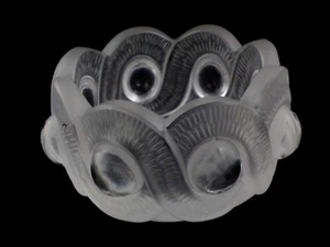 LALIQUE FROSTED CRYSTAL CIGARETTE CIGAR PIPE TABLE TOP DESK ASH TRAY - Picture 1 of 3