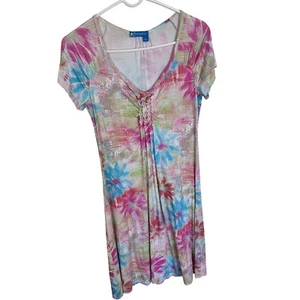 Vestido para mujer Fresh Produce Tie Dye manga corta pequeño rayón EE. UU. multicolor - Imagen 1 de 7