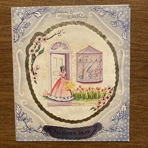 Tarjeta de feliz cumpleaños años 40 mujer en vestido rosa compra regalo Shopping Bap Co P1G - Imagen 1 de 11