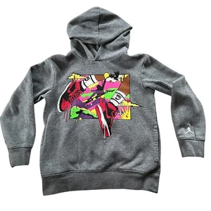 Nike Jordan 1 Bred Boys Youth Size Small Hoodie Retro Colorful Neon - Picture 1 of 9