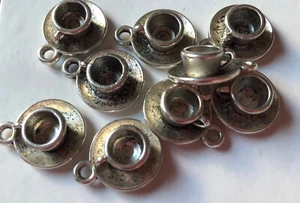 10 Charms Tazzina Caffè Tè Argento Cup - Foto 1 di 1