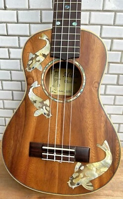 Solid Acacia Koa concert Ukulele satin polished carp inlaid UKC113 - Image 1 of 4