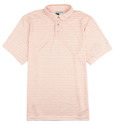 Camisa polo de golf PGA TOUR Airflux estampado geográfico talla L grande naranja blanca Foto 1 de 3