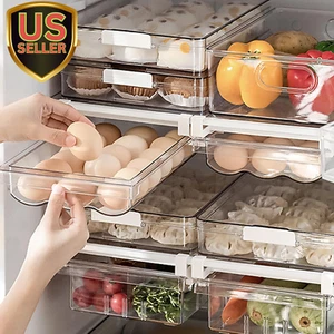 Refrigerator Organizer Bins - Large Capacity Egg Holder Tray for Refrigerator... - Picture 1 of 1