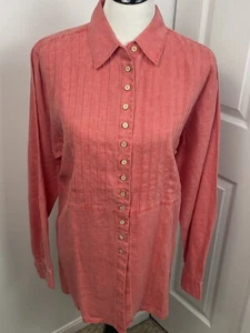 Vintage Coldwater Creek Large 100% Linen Bohemian Preppy Classic Mom Modest - Picture 1 of 11