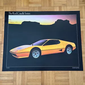 Ferrari BB 512 Berlinetta Boxer Poster gelbes Auto von Rod Caudle Automotive Art - Bild 1 von 5
