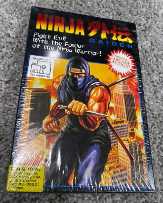RARE Sealed/New Ninja Gaiden PC Hi Tech Expressions, MS-DOS PC (1990) - WATA/VGA - Image 1 of 4