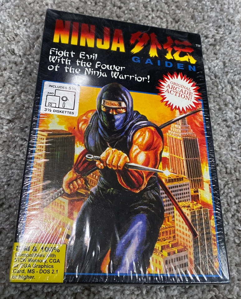 RARE Sealed/New Ninja Gaiden PC Hi Tech Expressions, MS-DOS PC (1990) - WATA/VGA - Image 1 of 4