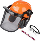 Chainsaw Helmet with Safety Face Shield and Ear Muffs, Helmet for Chainsaw Use, 