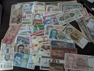 100 (Random) WORLD / FOREIGN BANKNOTES / PAPER MONEY Job Lot / Bulk Lot / Lot - Image 1 of 4