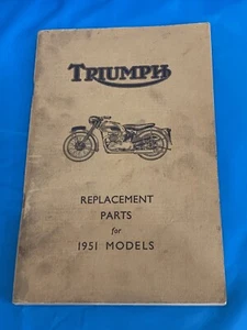 1951 TRIUMPH MOTORCYCLES PARTS REPLACEMENT CATALOG Tiger 100, speed twin, more - Picture 1 of 3