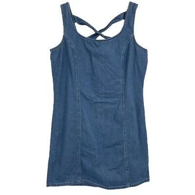 XHILARATION Vintage Denim Dress Blue  Medium Wash Zip Bodycon Womens XL - Image 1 of 4