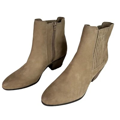 Botas Chelsea Frye Sandra Mujer 7.5M Gris Gamuza Cuero Tobillo Cremallera Tacón Bloque Nuevas con Etiquetas Foto 1 de 4