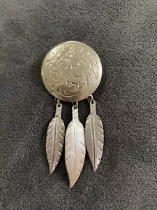 Montana Silversmiths Sterling Silver Plate Pin Broch Flower Filigree Feathers - Picture 1 of 5