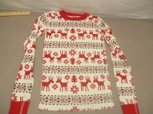 Hanna Andersson Size 12 Girls Christmas 100% Organic Cotton Knit Pajama Set 158 - Picture 1 of 7