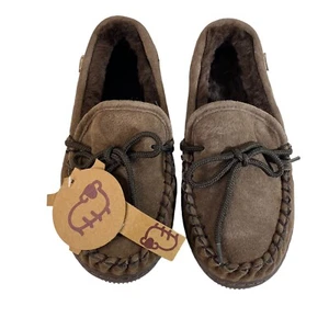 Lamo Women's Suede Lined Moccasins Size 6 Slip On Loafers Cocoa Brown Slippers - Picture 1 of 9