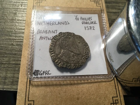 1572 Spanish Netherlands Brabant 1/10 Philipsdaalder Antwerp silver # 2351s Cover