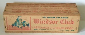 Caja de madera vintage Windsor Club Pauly queso Green Bay WI publicidad 2 lb con parte superior - Imagen 1 de 4
