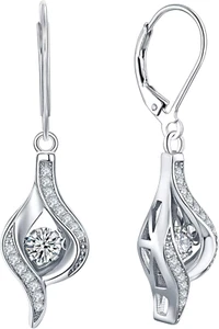 Eye Dangle Earrings 925 Sterling Silver Halo Earrings Birthstone Jewelry for Wom - Picture 1 of 7