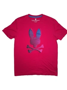 Psycho Bunny Red T Shirt Textured Graphic Mens Size 5 Medium - Picture 1 of 15