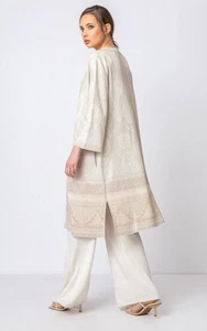 Ivko Long Strickjacke mit Ornamentmuster off-white Größe 38 - Bild 1 von 11