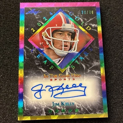 2024 Leaf ITG Used JIM KELLY Auto Leaf Gold Stars Rainbow 30/30 - Image 1 of 2