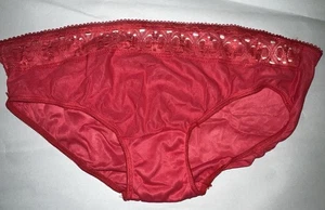 Mutandine rosse celanese vintage anni 50 taglia 7-L con pizzo tricot non funzionante - Foto 1 di 6