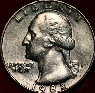 Uncirculated 1982 Philadelphia Mint Clad Washington Quarter - Image 1 of 2