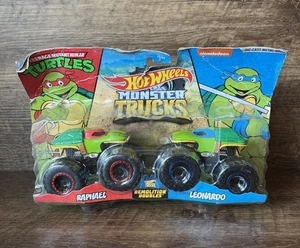 Hot Wheel Monster Trucks TMNT Raphael y Leonardo demolición dobles *sin abrir - Imagen 1 de 7