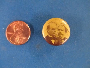 1896**RARE** MCKINLEY & HOBART POLITICAL CAMPAIGN COLLAR BUTTON Good - Imagen 1 de 1