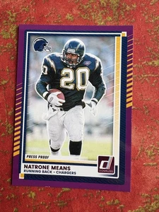 2025 Panini Donruss Natrone Means Press Proof Purple #288 San Diego Chargers - Picture 1 of 2