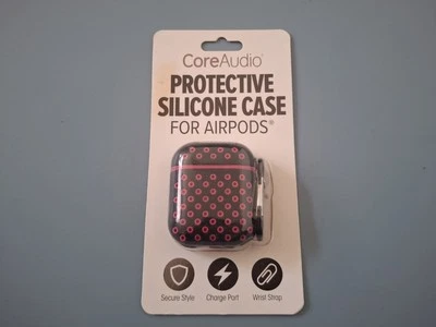 Funda protectora de silicona CoreAudio para Airpods duradera negra rosa Foto 1 de 2