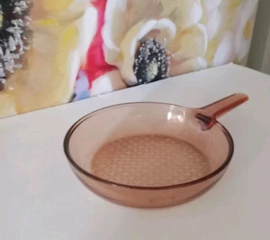 Pyrex Corning Visions Small 7" Amber Waffle Bottom Skillet Fry Pan France - Picture 1 of 3