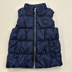 Tommy Bahama Toddler Boys Size 18 Months Puffer Vest Jacket Blue Fish Logo Patch - Picture 1 of 6