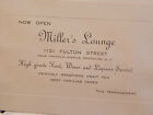 1930S Broolyn Nyc 1131 Fulton St Millers Lounge Advertisement Card