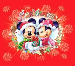 Mickey & Minnie Navidad Plancha en Transferencia para Camiseta y Telas Color Claro #4 - Imagen 1 de 4