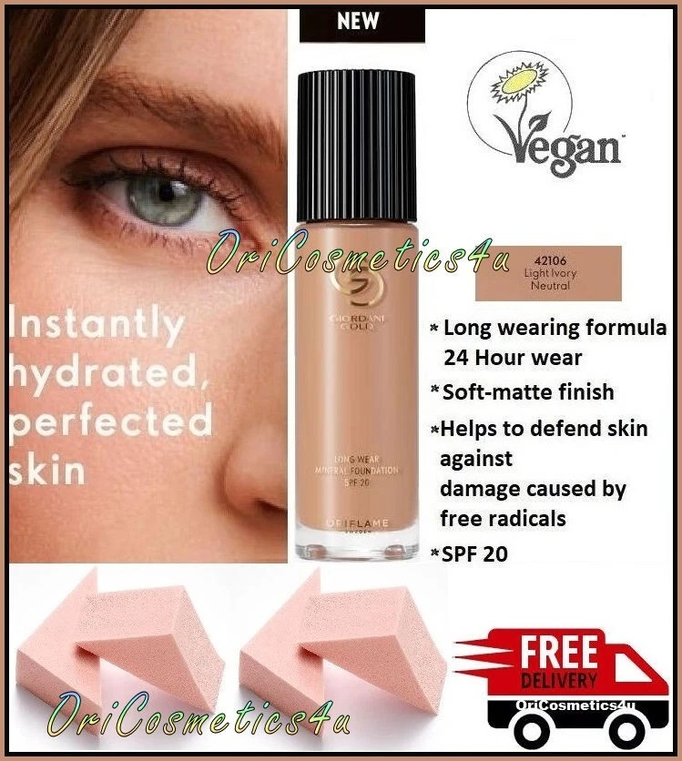 Oriflame Giordani Gold Mineral Foundation Light Ivory Neutral and Pink Wedges - Image 1 of 4