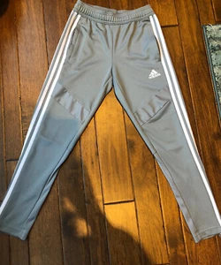 Adidas Track Pants Youth Girls Small Gray White Active Soccer (V2) - Picture 1 of 6