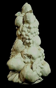 TORRE DE CERÁMICA VIDRIADA BLANCA NACARADA DE MESA DE FRUTAS CENTRO DE MESA - Imagen 1 de 4